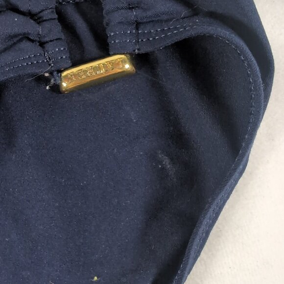 Lauren Ralph Lauren Bikini Set 12 Swim Suit Halter Triangle Navy Blue White Gold - Picture 13 of 16